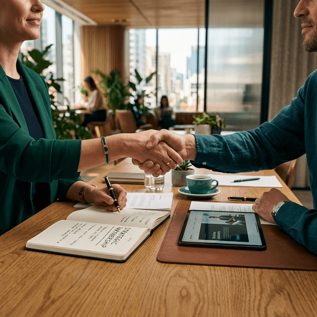 Business partners striking a deal